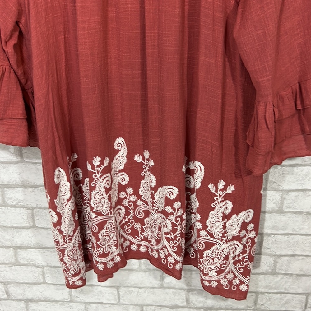 Angel heart boutique embroidered ruffle sleeve top size 3X - Picture 5 of 12